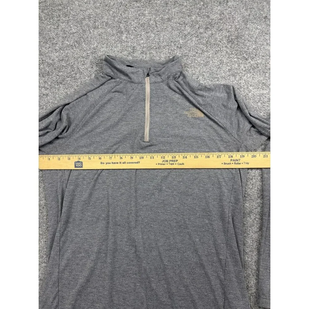 The North Face Pullover Mens Medium Gray Quarter Zip Long Sleeve‎ Thumbholes